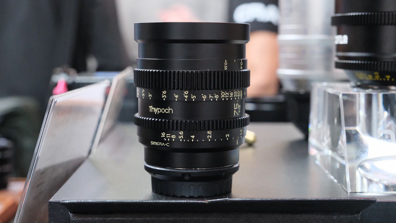 Thypoch Simera-C cine lens on a black table