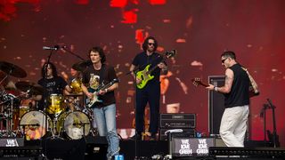 King Gizzard &amp; the Lizard Wizard perform onstage during the We Love Green Festival - Day Three on June 02, 2024 in Paris, France