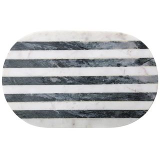 Black & White Striped Marble Cutting Board by Burke Decor