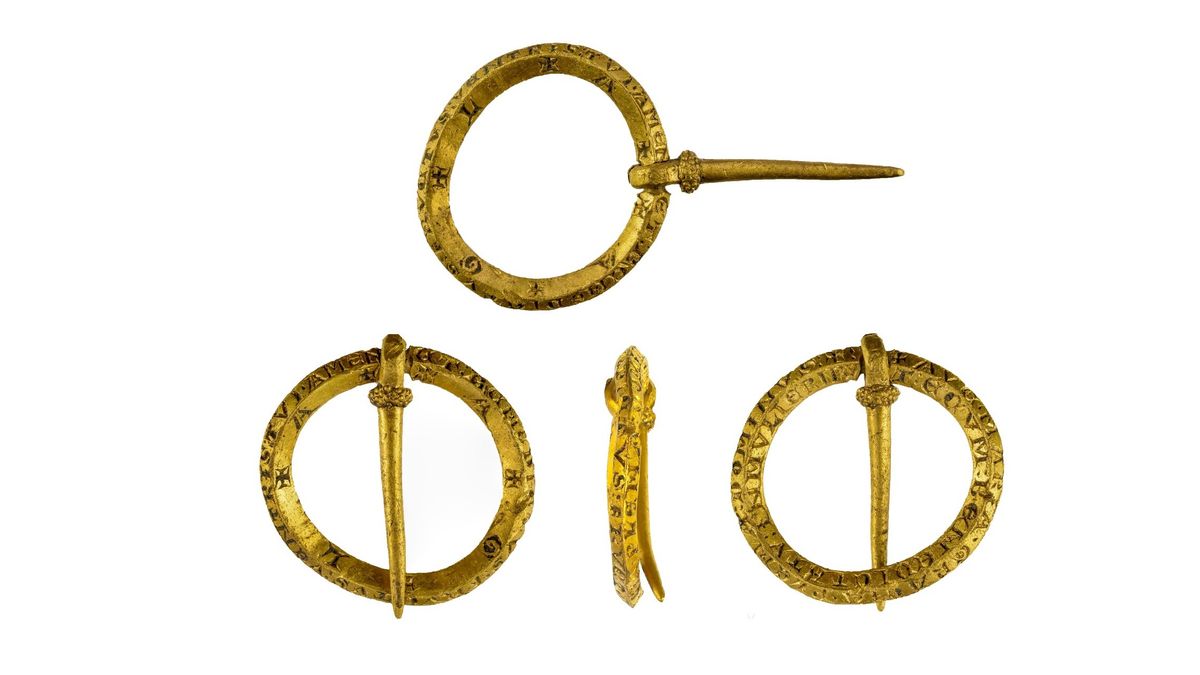Metal detectorist finds medieval gold brooch with supernatural inscriptions