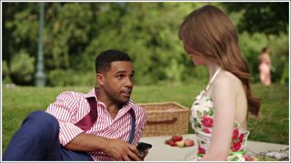 Lucien Laviscount as Alfie, Lily Collins as Emily in episode 304 of Emily in Paris