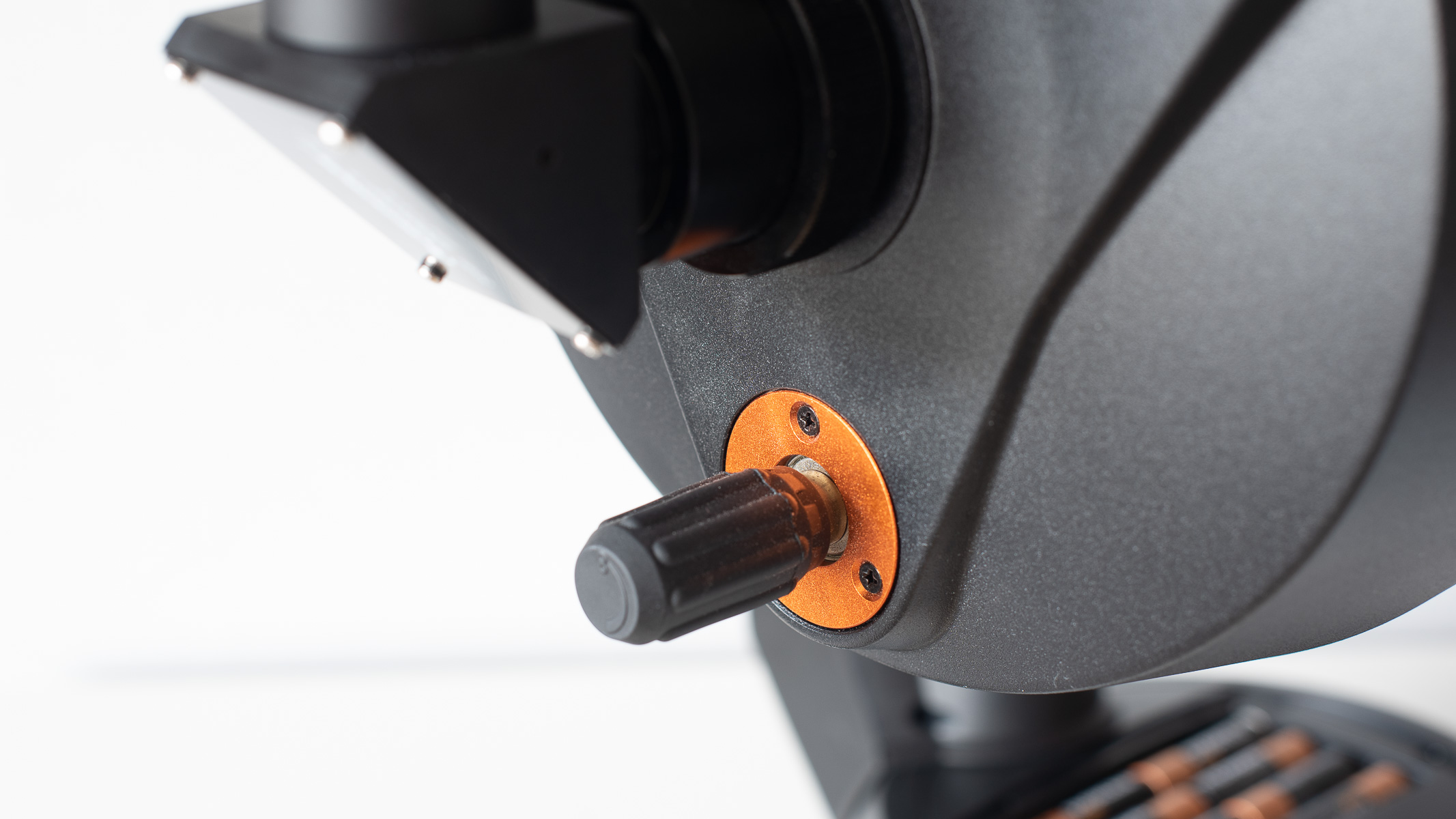 A close up of the focus knob Celestron NexStar 8SE