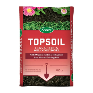 A bag of top soil for lawn repair