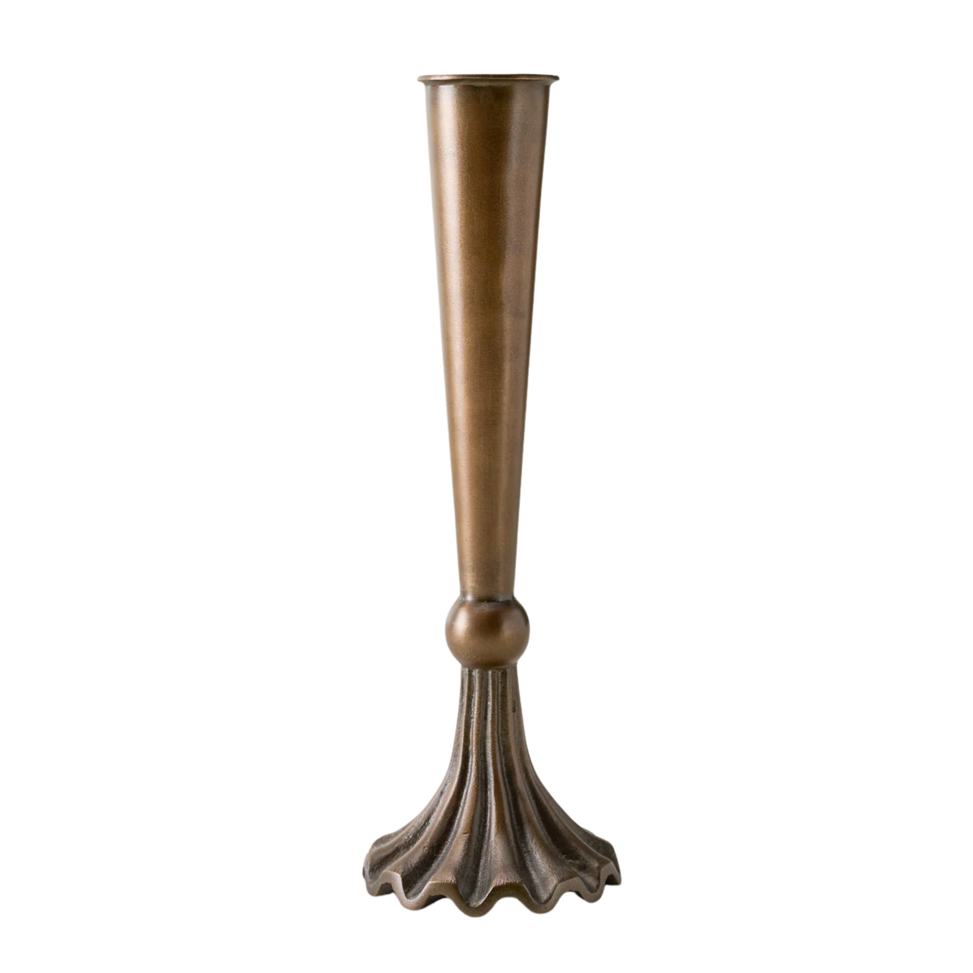 a brass bud vase