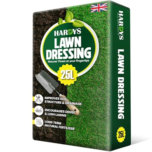 Hardys 25l Sandy Loam Lawn Dressing Top Soil - Enriched Organic Lawn Sand &amp;amp; Garden Soil Improver | Ideal for Fixing, Levelling, Overseeding - Fine Top Compost for Garden Grass Seeding
