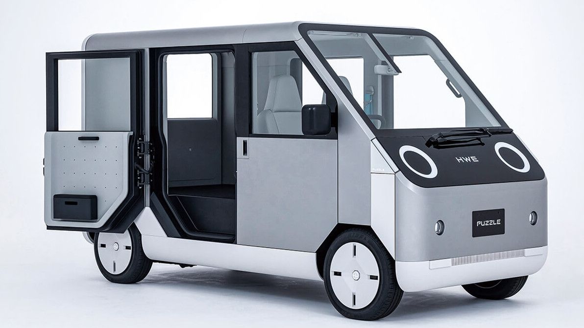 Puzzle van concept by HW Electro with doors open