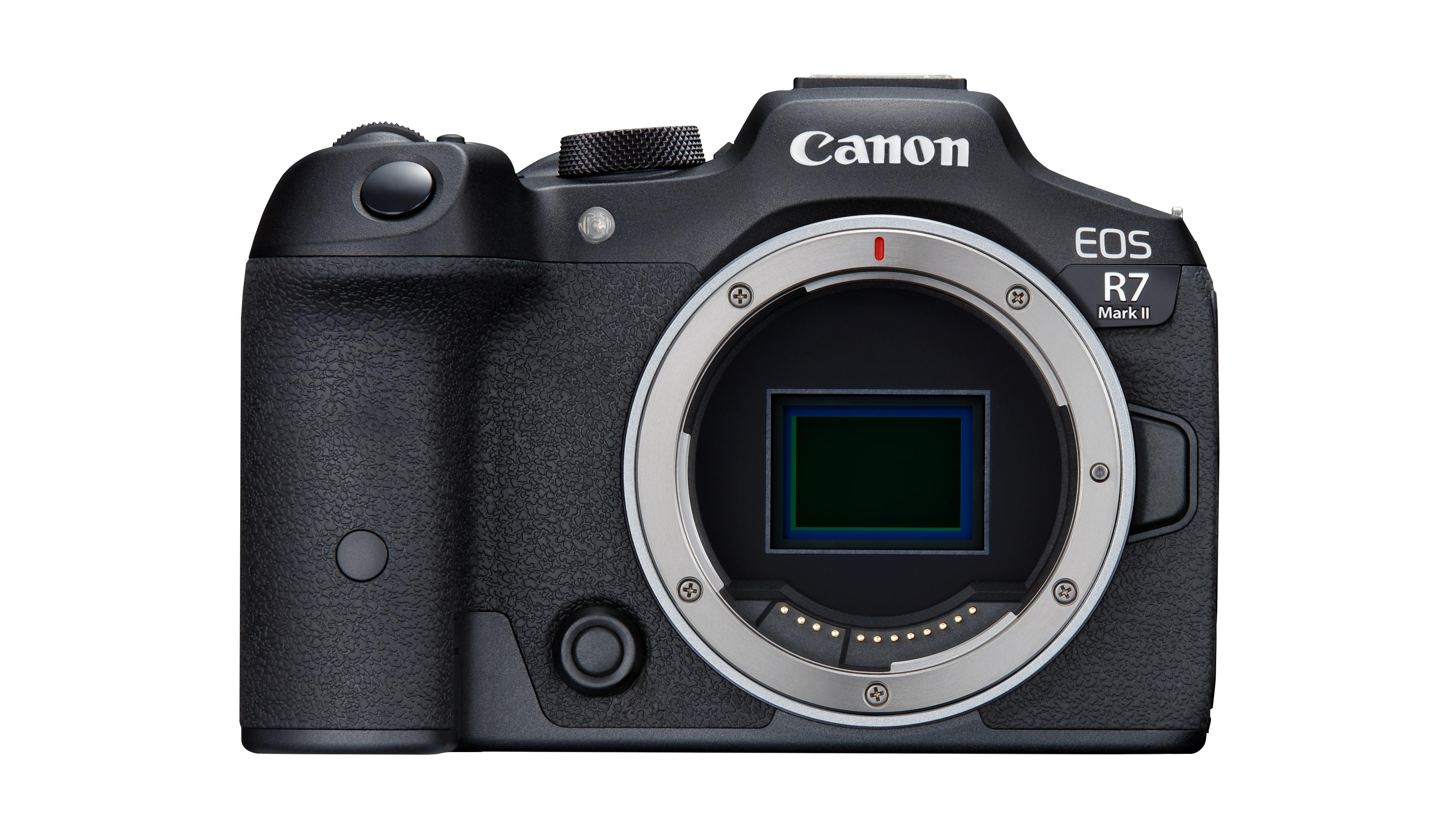 Canon EOS R7 Mark II mock up image on plain background