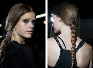 Female models with braided hair