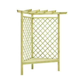 vidaXL Corner Pergola With Seat