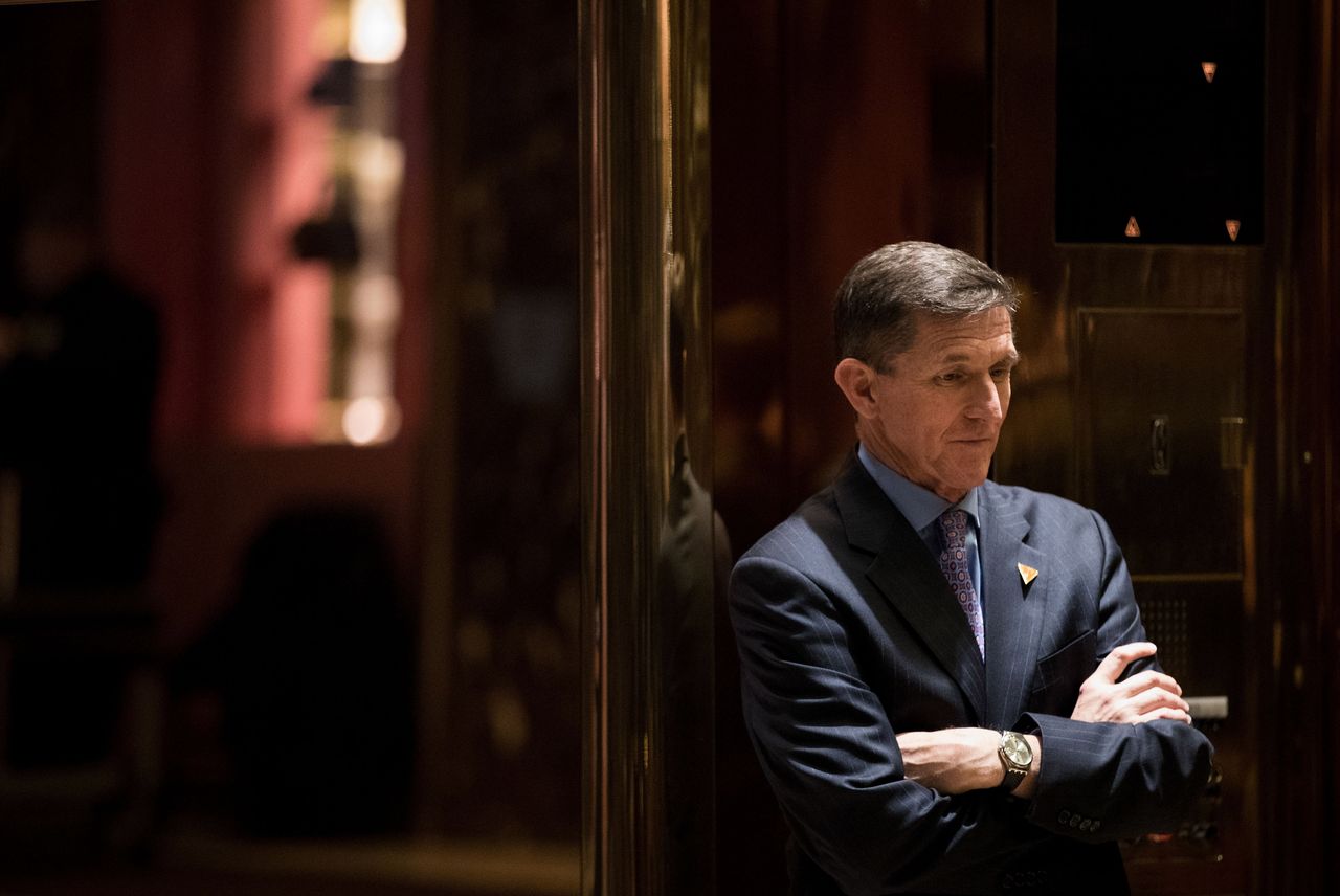 Michael Flynn appears at Trump Tower