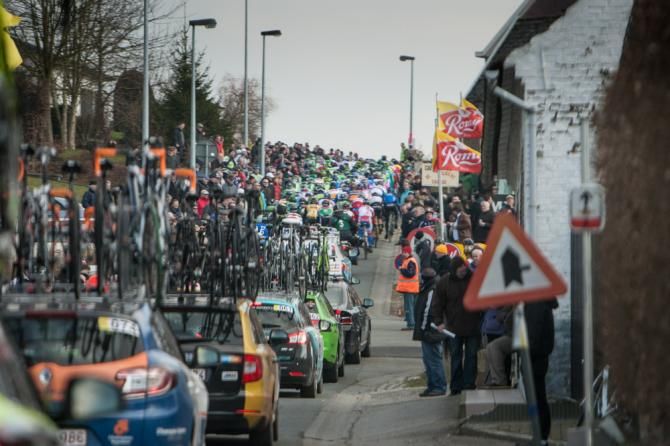 Spectators line any hill that the race goes up.