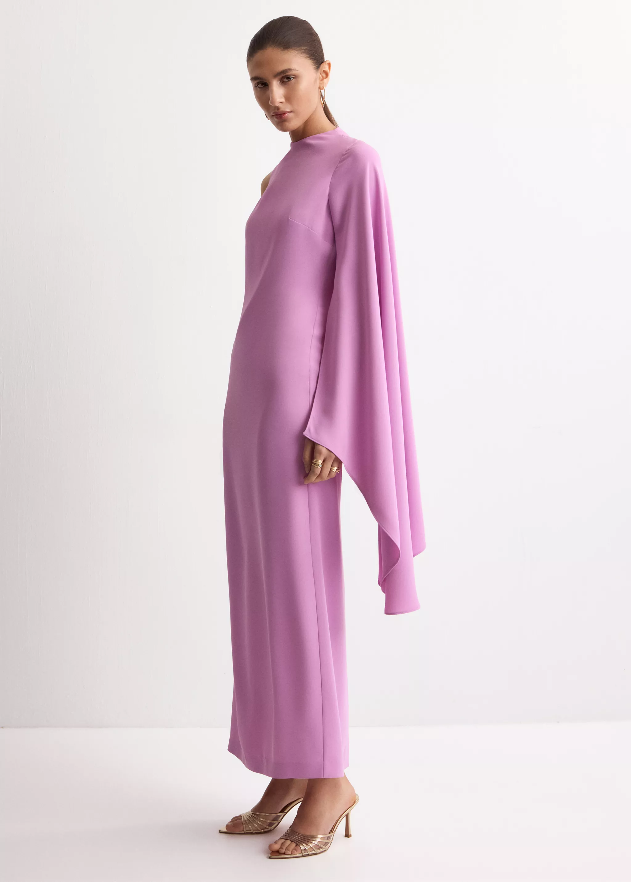 Long Asymmetrical Cape Dress - Women | Mango Usa