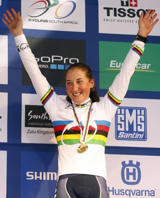 World Champion Julie Bresset (France) on the podium