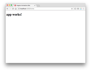 The stock Angular CLI application running