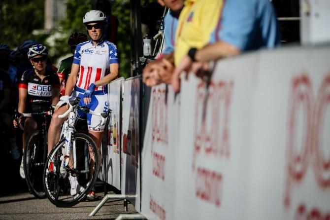 Alison Powers (UnitedHealthcare) cool and calm before her race