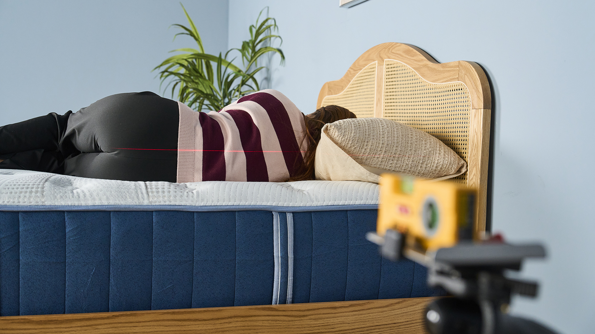 Testing the pressure relief and support offered by the Bear Elite Hybrid in our sleep studio