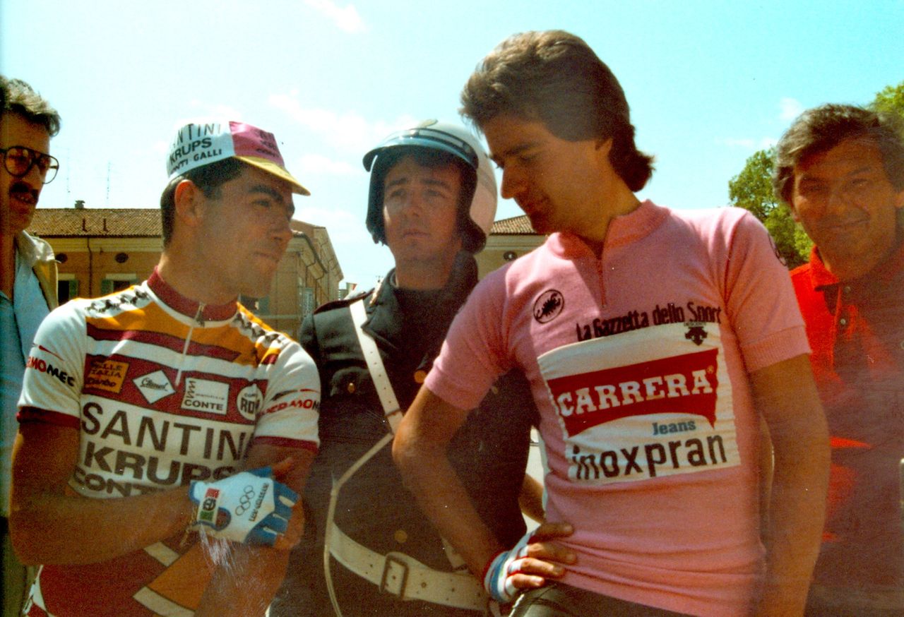 Roberto Visentini in pink in 1985
