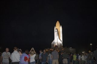 Thousands of spectators watched space shuttle Atlantis' historic final journey from the Vehicle Assembly Building to Launch Pad 39A at NASA's Kennedy Space Center in Florida, on May 31, 2011.