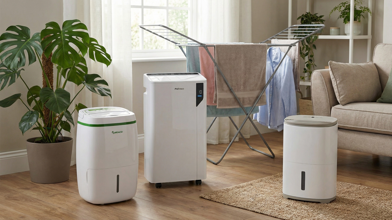 Three of the best dehumidifiers in a living room