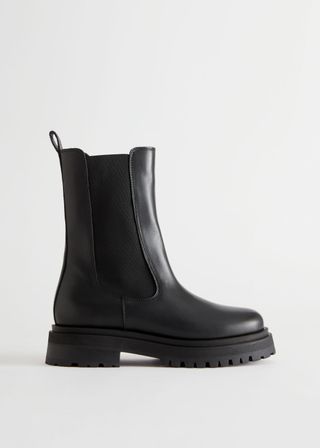 Chunky Chelsea Leather Boots