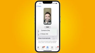 iOS 17 contact poster Share Automatically option screen