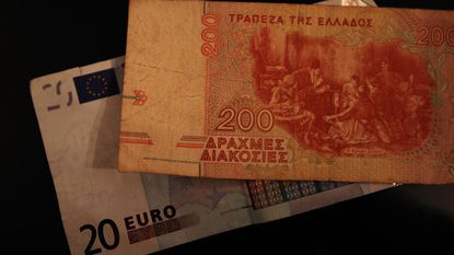 Drachmas and euros