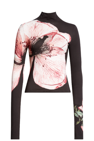 Alice + Olivia Delaina Floral Mock Neck Top (Was $275)