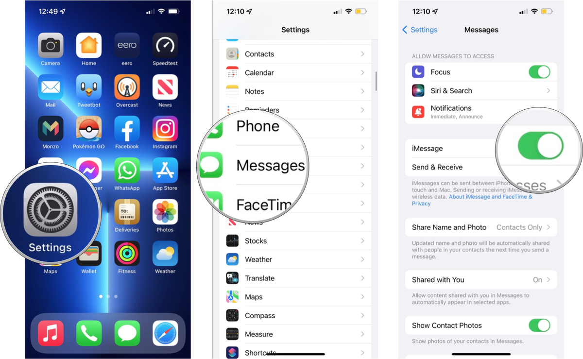 why can t i activate imessage on my ipad