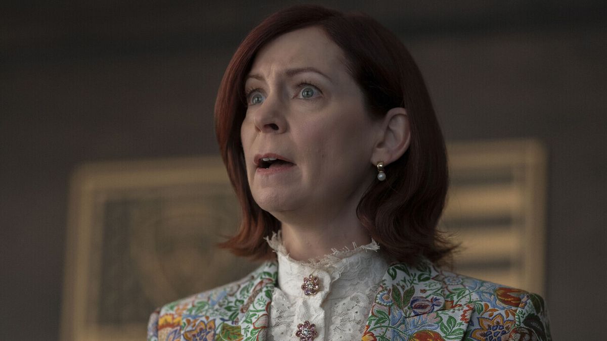 Carrie Preston as Elsbeth looking surprised in Season 1 finale