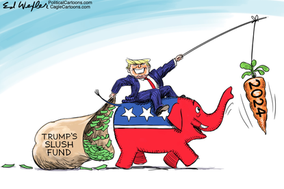 Political Cartoon U.S. trump cpac gop 2024