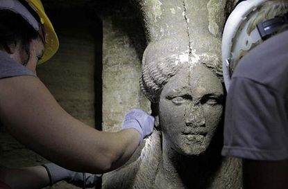 Archaeologists make stunning find in mysterious Greek tomb