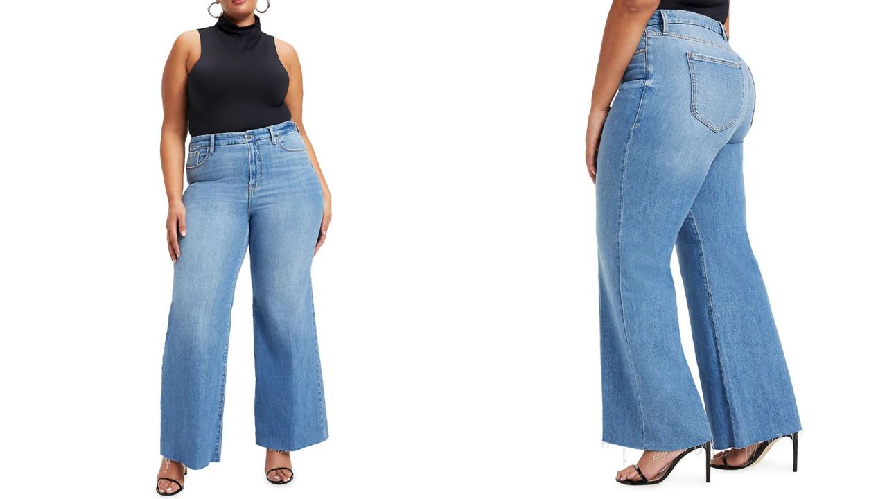 good american wide leg palazzo jeans