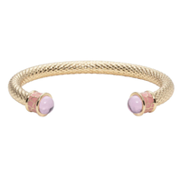 Salamander Torque Rose Quartz &amp; Gold Bangle, £149 | Halcyon Days