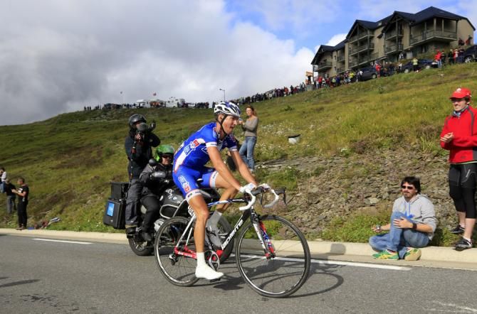 Alexandre Geniez (FDJ) alone in the lead during stage 15 at the Vuelta