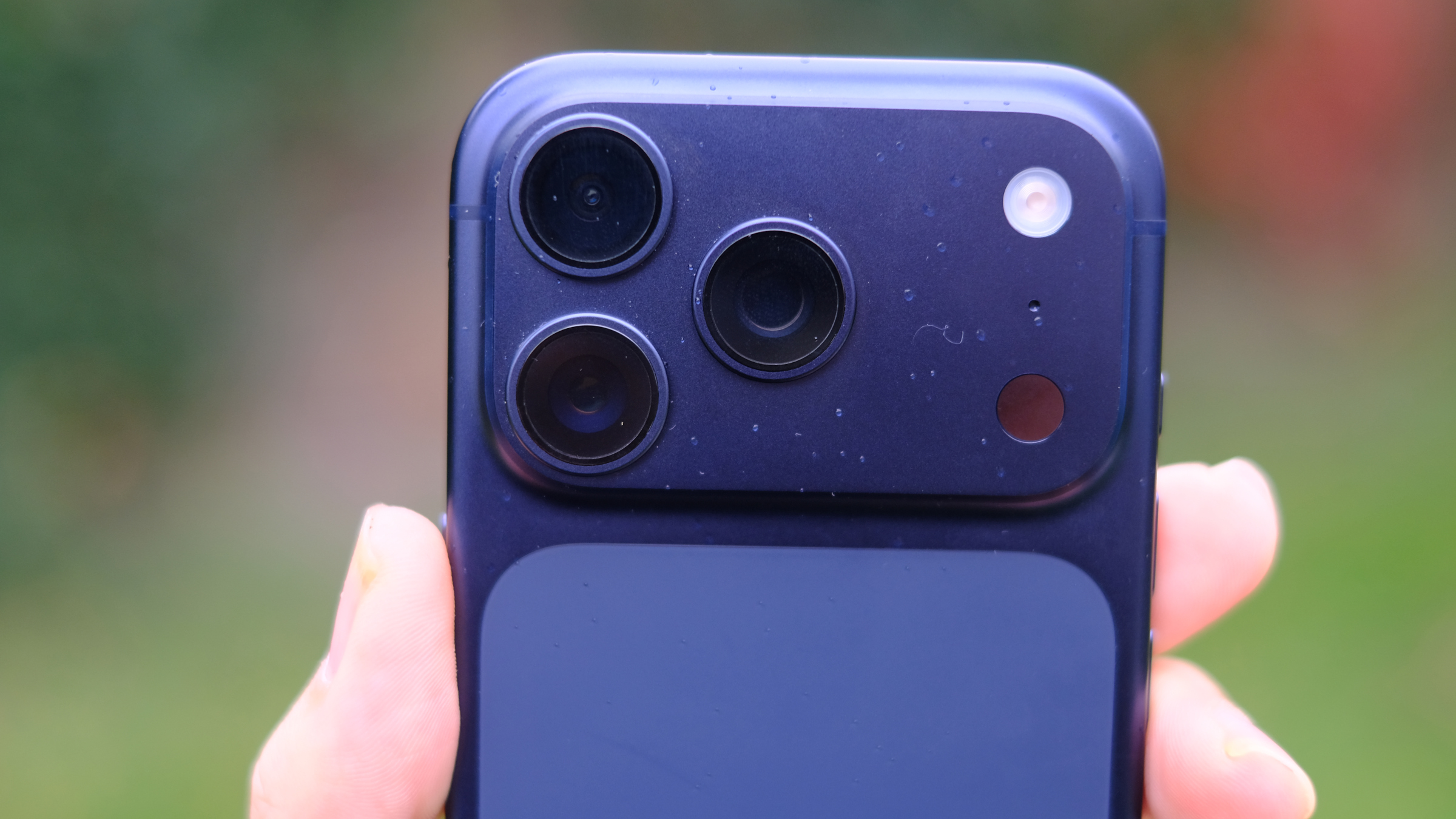Close view of iPhone 17 Pro showing camera module