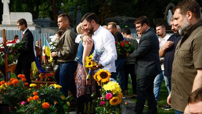 A ceremony for the fallen soldiers of Ukraine