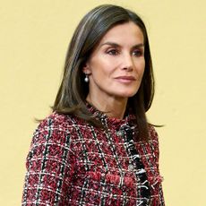 Queen Letizia of Spain attends the annual meeting with members of Princess of Asturias Foundation at the El Pardo Palace on June 13, 2024 in Madrid, Spain.