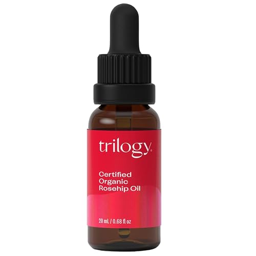 Trilogy Certified Organic Rosehip Oil - Pure Rosehip Oil Reduces the Appearance of Wrinkles, Scars, Stretchmarks and Evens Skin Tone, 0.67 Oz (20ml)(pack of 1)