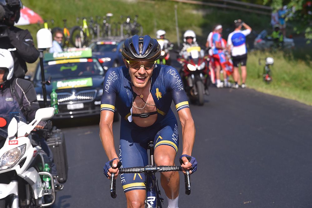 Larry Warbasse en route to winning stage 4 at Tour de Suisse