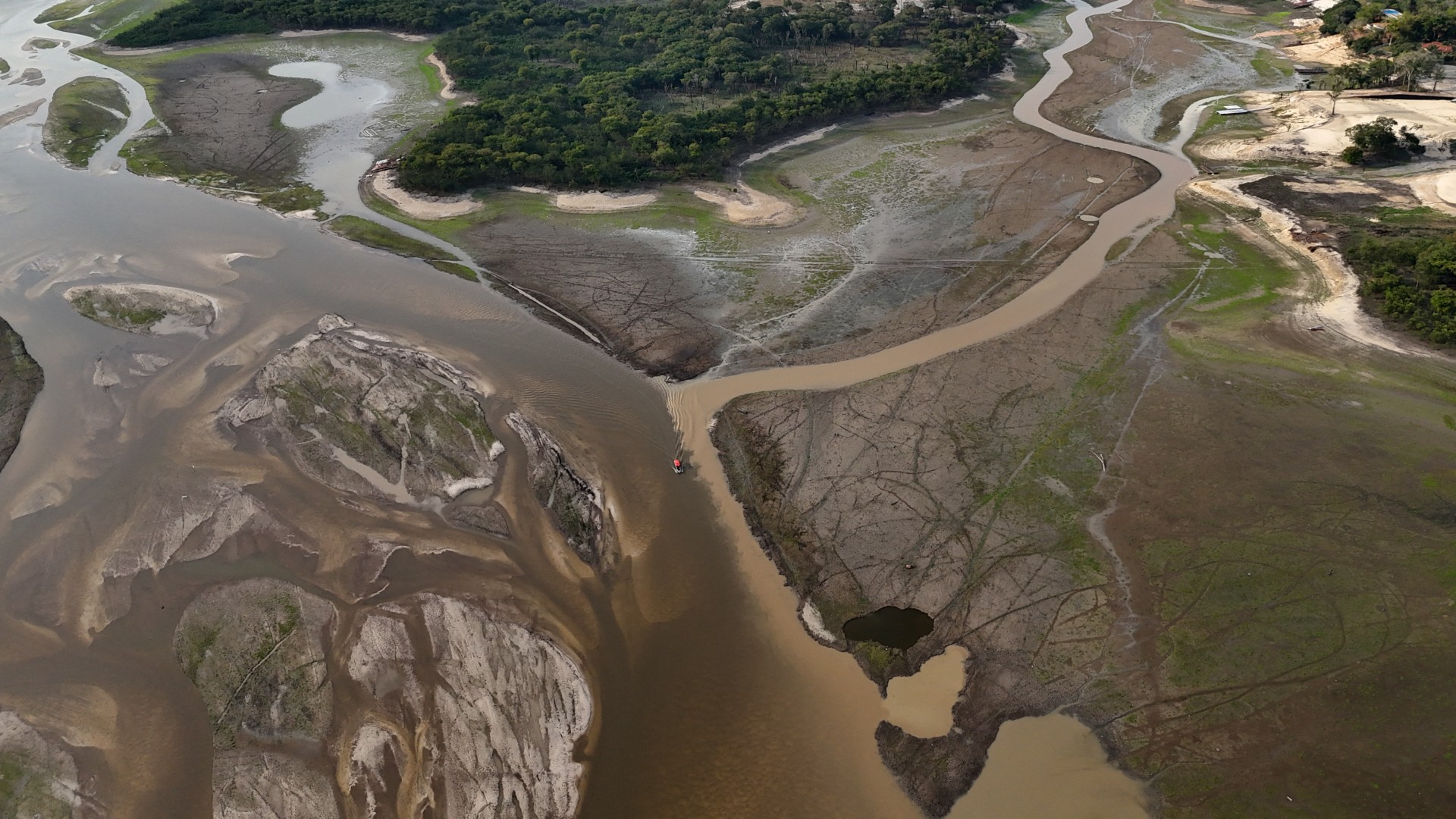 A dried up river in the Amazon rain forest