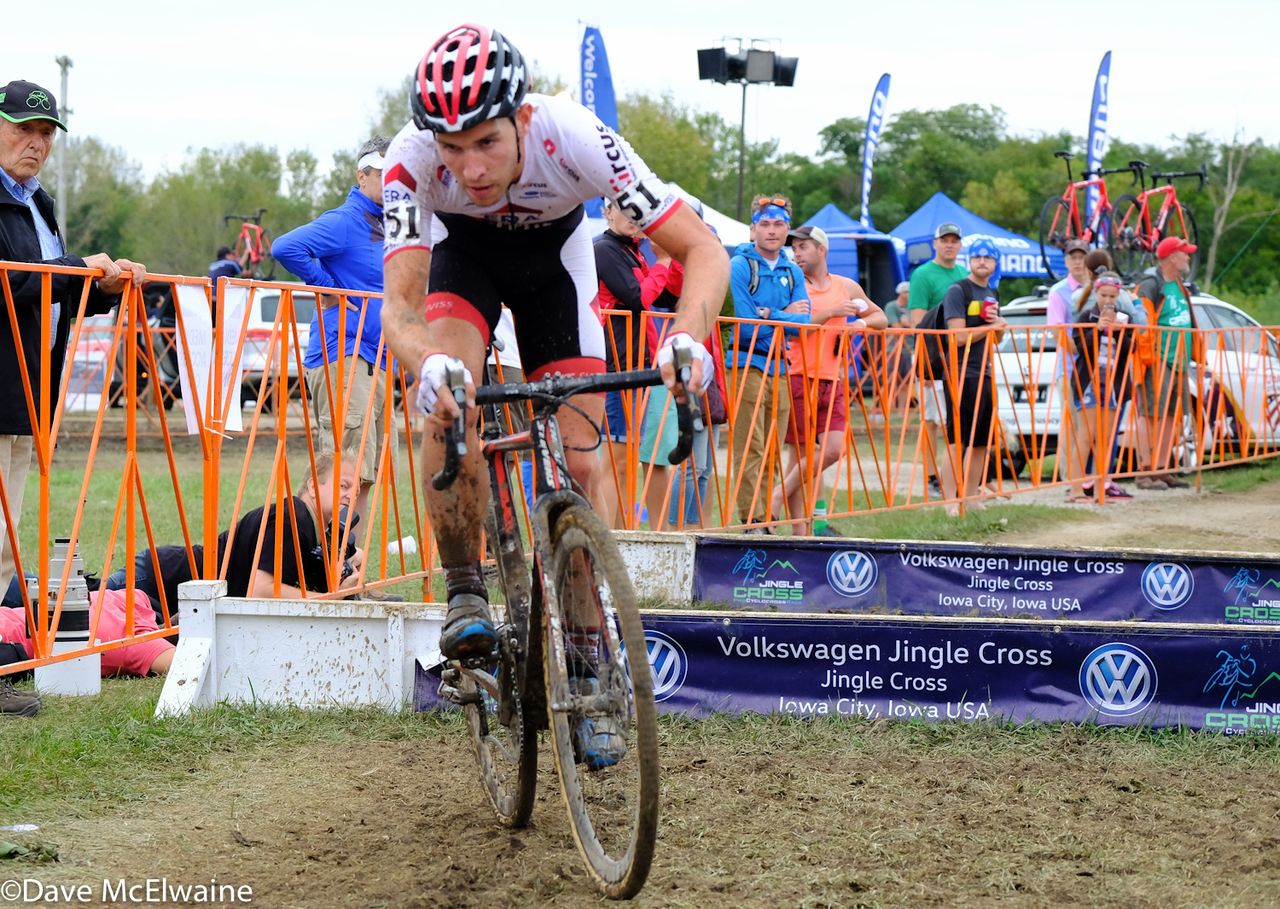 Diether Sweeck (Era-Circus) riding to a podium finish today