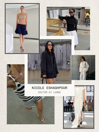 A collage of runway, influencer, and celebrity images that make up Who What Wear editors' spring mood boards.