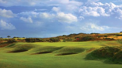 Royal Porthcawl green and bunkers pictured