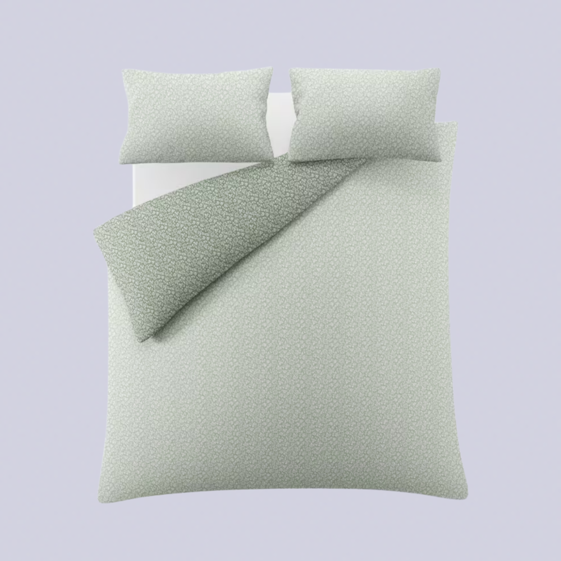 Floral print sage duvet set
