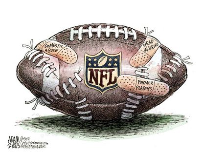 Editorial cartoon sports NFL scandal