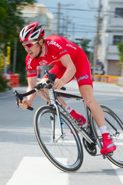 Thomas Palmer (Drapac) en route to victory.