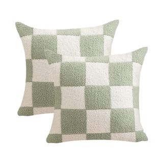Green throw pillows