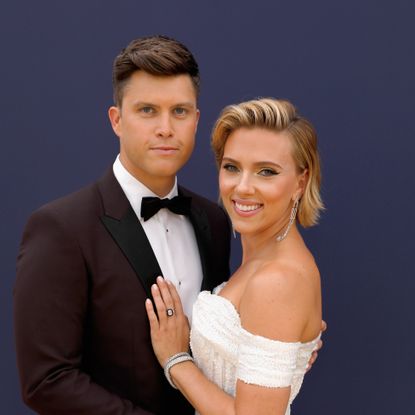 Colin Jost and Scarlett Johansson