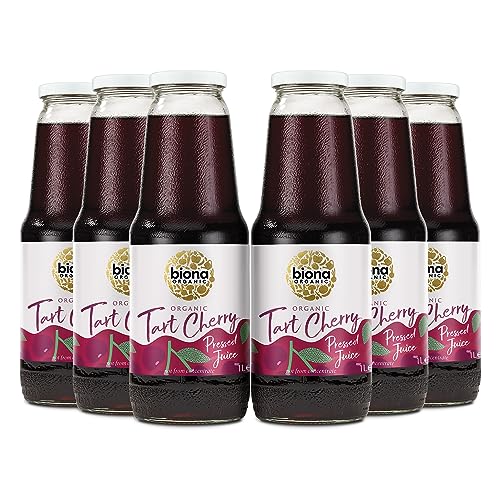 Biona Organic Tart Cherry Juice Multipack 6x1l - Not From Concentrate - Pressed Fruit Juice - Freshly Harvested by Organic Farmers - Source of Vitamins and Antioxidants