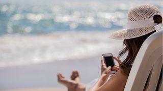 phone on beach